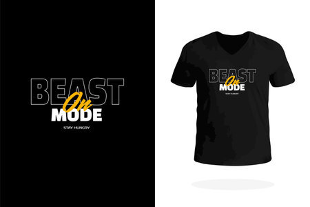 Beast mode ON motivational graphic for fitness and active lifestyles.のイラスト素材