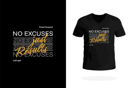 Motivational No excuses just results design. Emphasizes achievement.のイラスト素材