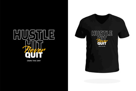 Hustle Hit Never Quit Baseball Fan T Shirtのイラスト素材