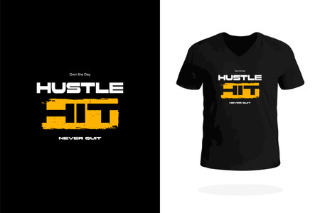 Hustle Hit Never Quit Football T Shirtのイラスト素材