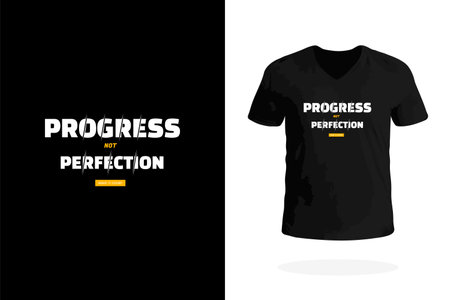 A stylish typography design featuring Progress Not Perfection, perfect for self-improvement enthusiasts and hard workers.のイラスト素材