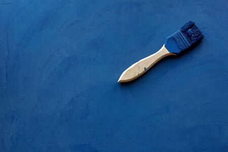 Background of detail of blue oil painting.の写真素材