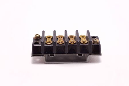 Electrical terminal blocks isolated on white background.