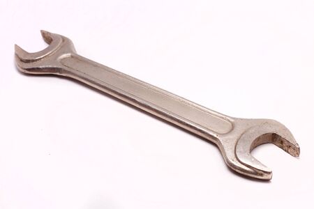 Double open end wrench isolated on whiteの写真素材