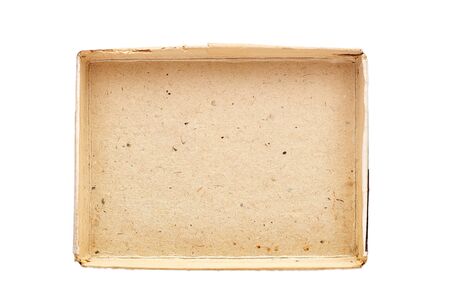 Vintage cardboard boxe isolated on a white background.の写真素材