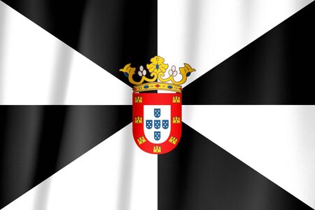 Ceuta flag textile cloth fabric waving on the topの写真素材