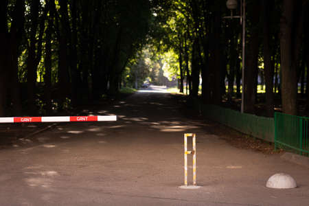 Automatic barrier for home village security system with CCTV