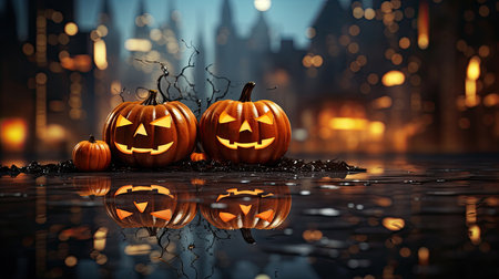 Halloween Jack Pumpkin. halloween greeting cardの素材