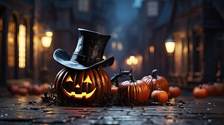 Halloween Jack Pumpkin. halloween greeting cardの素材