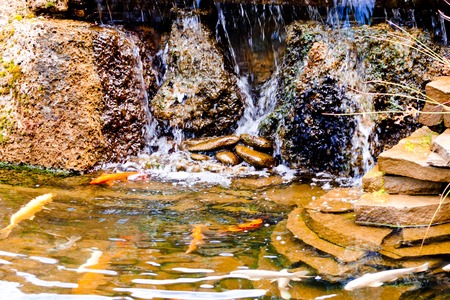 artificial waterfallの写真素材