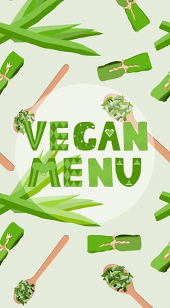 Vegan menu vector design templateのイラスト素材