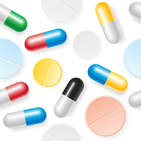 Medication seamless background.のイラスト素材
