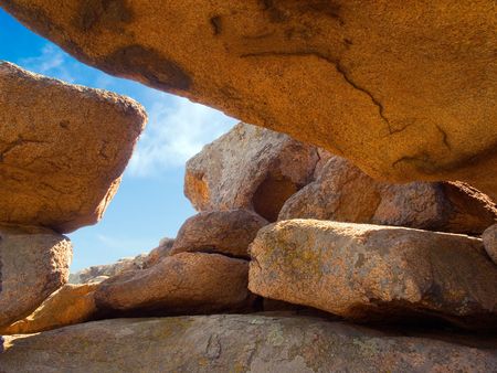 Gap in rock.の写真素材