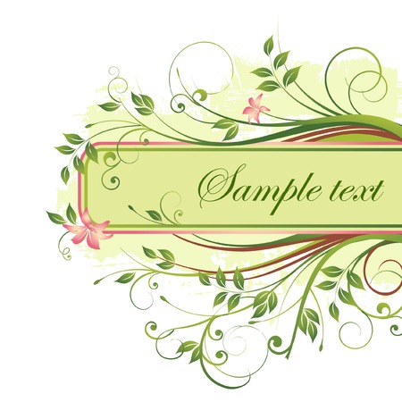 Floral banner.のイラスト素材