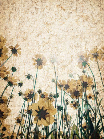 Vintage canvas with flowers.の写真素材