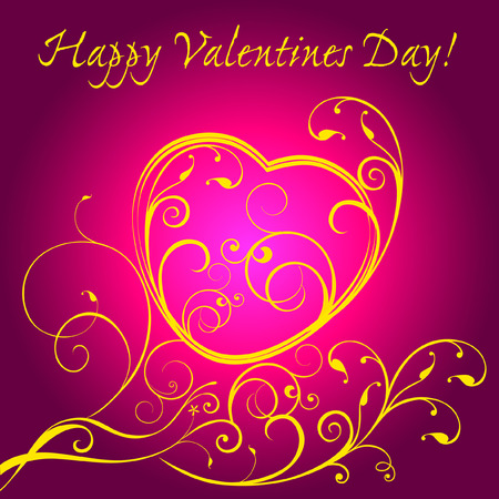 Decorative heart with floral ornate.のイラスト素材