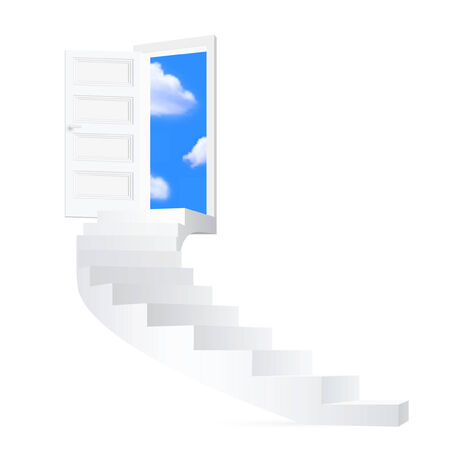 Stairs to sky - vector illustration.のイラスト素材