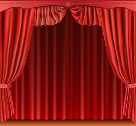 red curtain. red curtain.