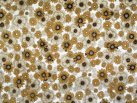 Old-fashioned cloth with flowers patterned texture closeup background.の写真素材