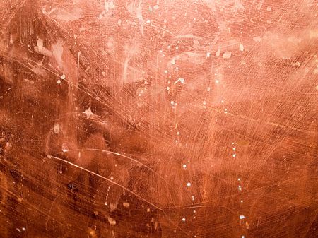 Copper sheet surface closeup background.の写真素材