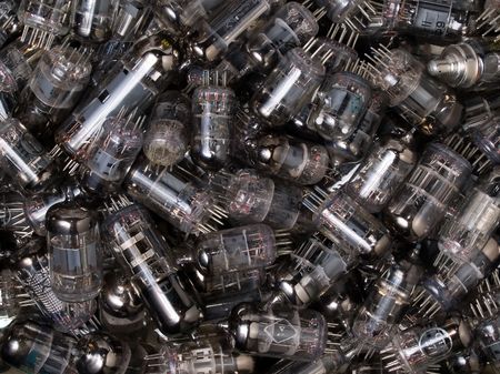 Electron tubes closeup background.の写真素材