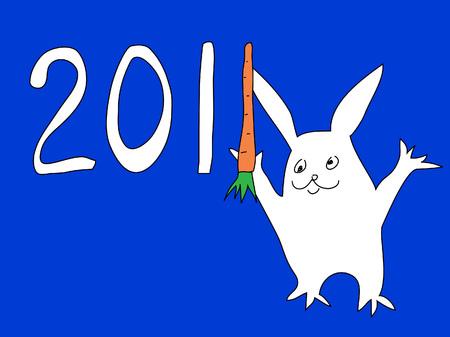 Rabbit Year 2011 greeting card.のイラスト素材