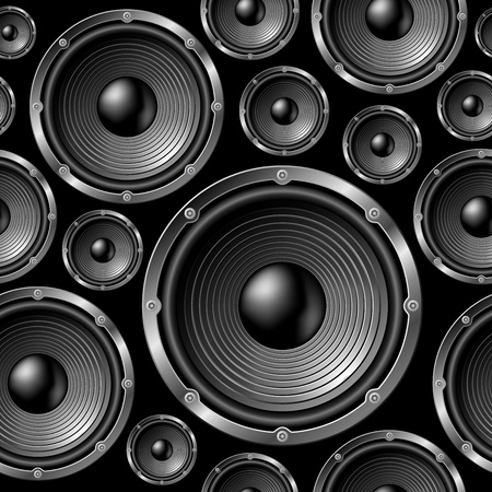 Speakers seamless background - vector pattern for continuous replicate. See more seamlessly backgrounds in my portfolio.のイラスト素材