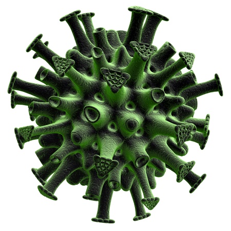 Green virus isolated on white background.の写真素材