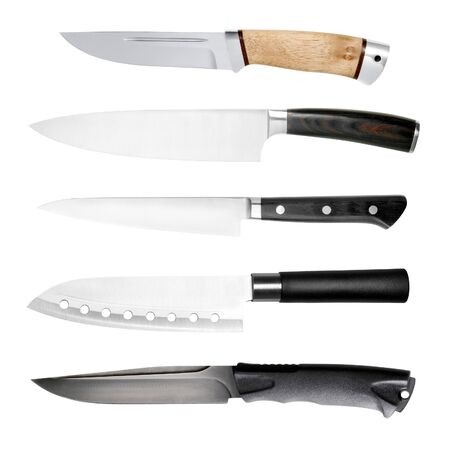 Knife set isolated on white background.の写真素材