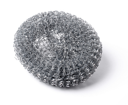Wire sponge isolated on white background.の写真素材