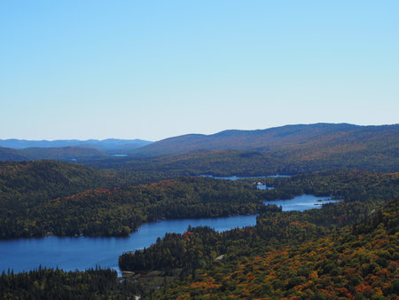 Lake in the autumn, Hokkaido, Japan. Autumn landscape.の写真素材