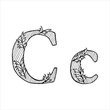 Doodle Flourish graphic with ornate pattern. Design Isolated on white.のイラスト素材