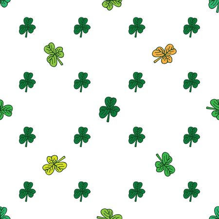 Dark and light green clover patternのイラスト素材