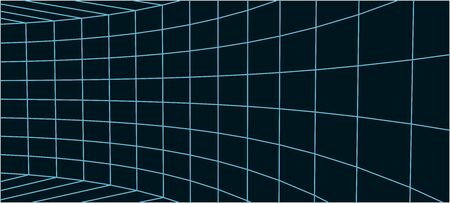 Abstract landscape. Vector perspective grid. 3d meshのイラスト素材