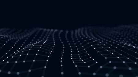Abstract digital background. Network connection structure. Big data. Futuristic abstract wave.