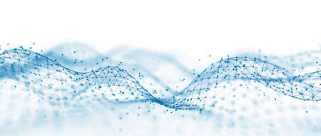 Abstract digital background. Network connection structure. Big data. Futuristic abstract wave.