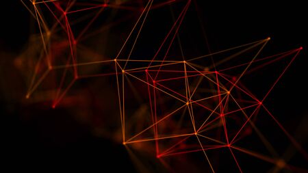 Network connection structure. Data transfer. Abstract background with interweaving of dots and...