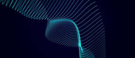 Wave of dots and weave lines. Abstract background. Network connection structure. 3D