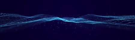 Futuristic wave. Abstract technology background. 3D visualization of big data. Analytical...