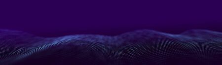 Futuristic wave. Abstract technology background. 3D visualization of big data. Analytical...