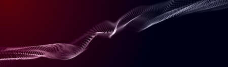 Futuristic wave. Abstract technology background. 3D visualization of big data. Analytical...