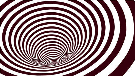 Red and white abstract wormhole. Optical illusion. Vector illustration. 3D tunnel.のイラスト素材