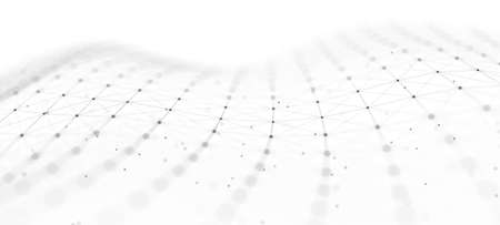 Big data visualization. Abstract background with interweaving of dots and lines. 3D .