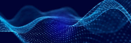 Technological background with interweaving of lines and dots. Network connection structure. Digital...