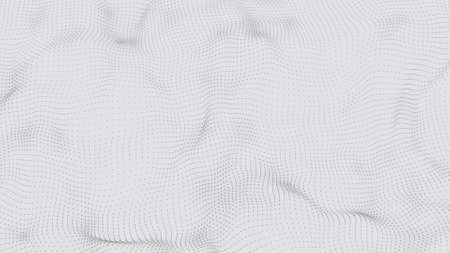 A wave of particles. Futuristic dot wave on white background. Dynamic wave. 3dの写真素材