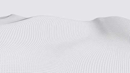 A wave of particles. Futuristic dot wave on white background. Dynamic wave. Wave 3dの写真素材