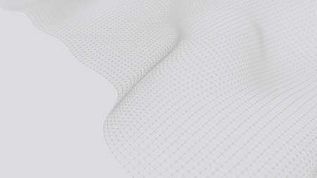 A wave of particles. Futuristic dot wave on white background. Dynamic wave. Wave 3d