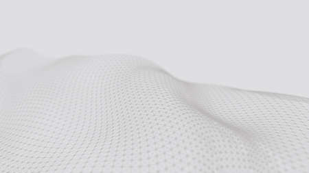 A wave of particles. Futuristic dot wave on white background. Dynamic wave. Wave 3dの写真素材