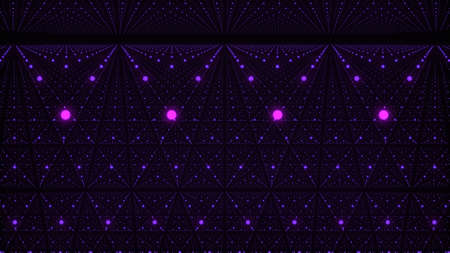 Musical abstract background. Sound waves corridor. Interlacing of sound particles. 3d