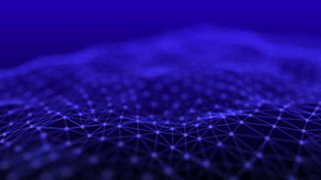 The structure of the network connection of points and lines. Data technology. Digital background. 3Dの写真素材